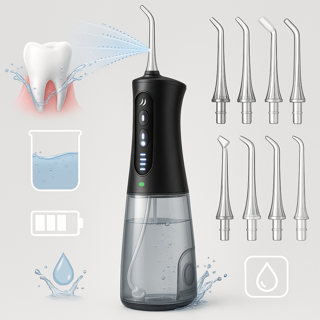 Hoomwell™ C6 Dental Water Flosser - Cordless Portable Oral Irrigator, Powerful Rechargeable Dental Water Flosser, Braces Care, IPX7 Waterproof Cleaning Water Flosser