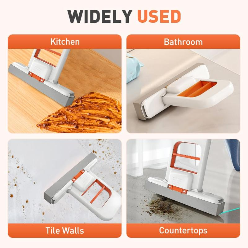 Mini Foldable Desktop Mop, Portable Cleaning Sponge Mop for Bathroom, Kitchen, Countertops, Glass, Tile,Wet and Dry Use Cleaning System