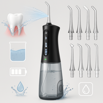 Hoomwell™ C6 Dental Water Flosser - Cordless Portable Oral Irrigator, Powerful Rechargeable Dental Water Flosser, Braces Care, IPX7 Waterproof Cleaning Water Flosser