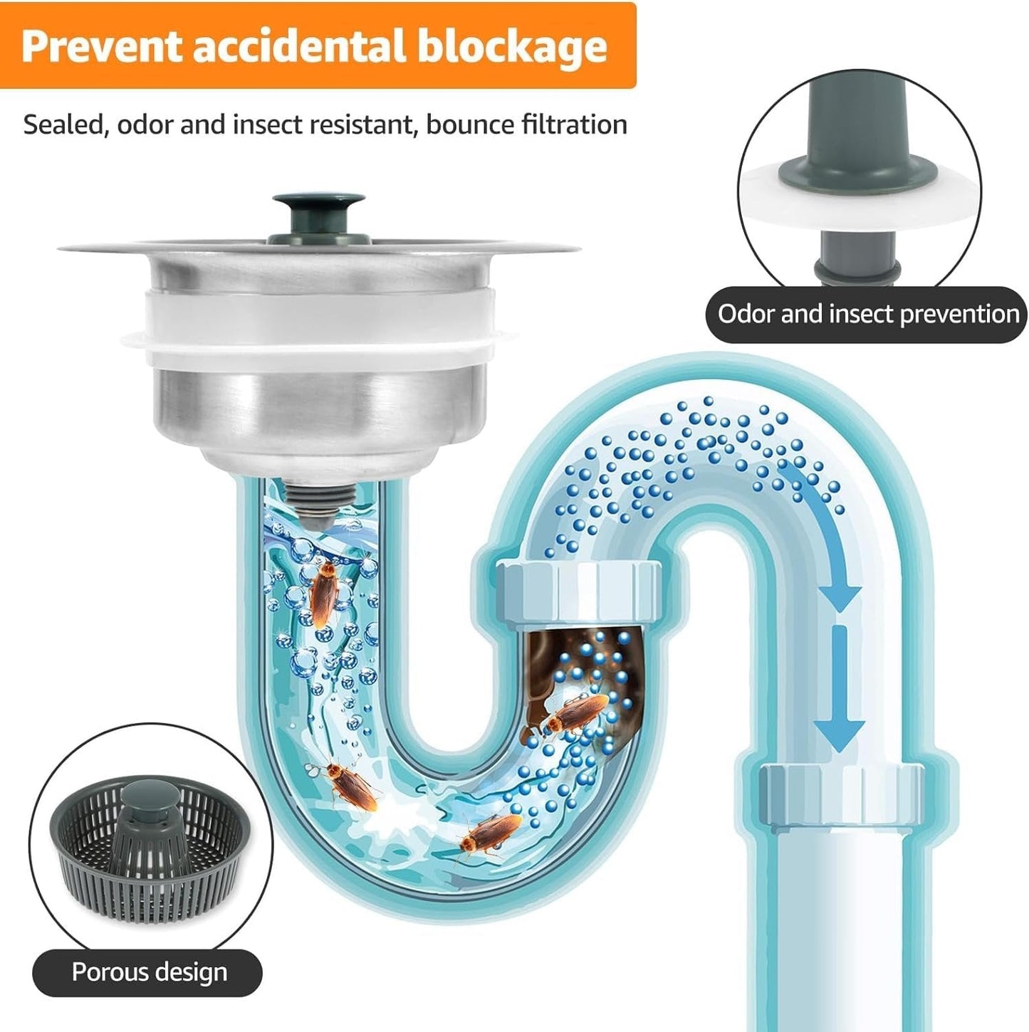 🏆Buy More Save More🔥Upgraded 3 in 1 Kitchen Sink Drain Straine