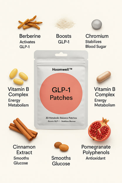 Hoomwell™ 30 Metabolic Balance Patches, Berberine, Steady Release, Vegan