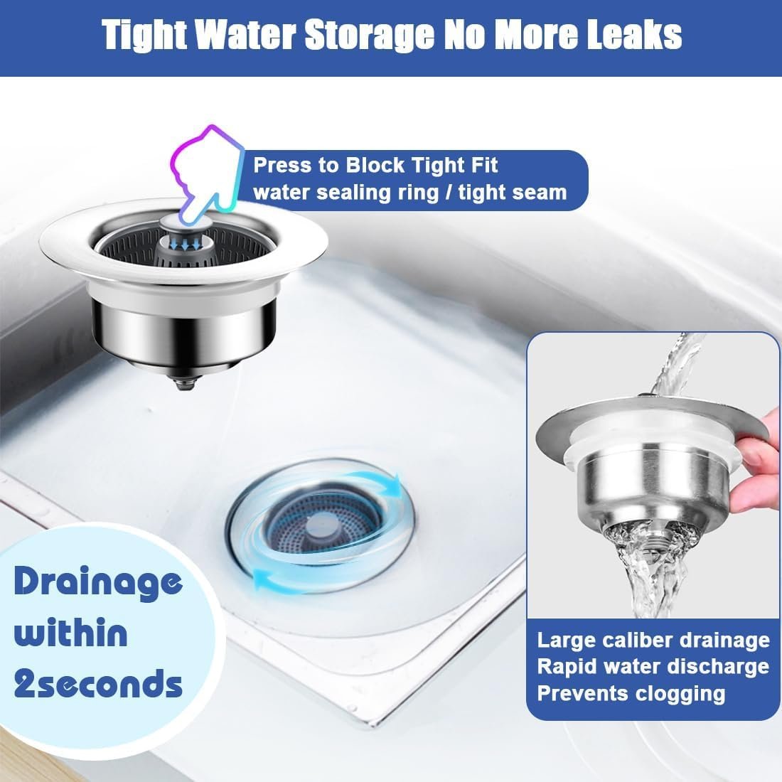 🏆Buy More Save More🔥Upgraded 3 in 1 Kitchen Sink Drain Straine