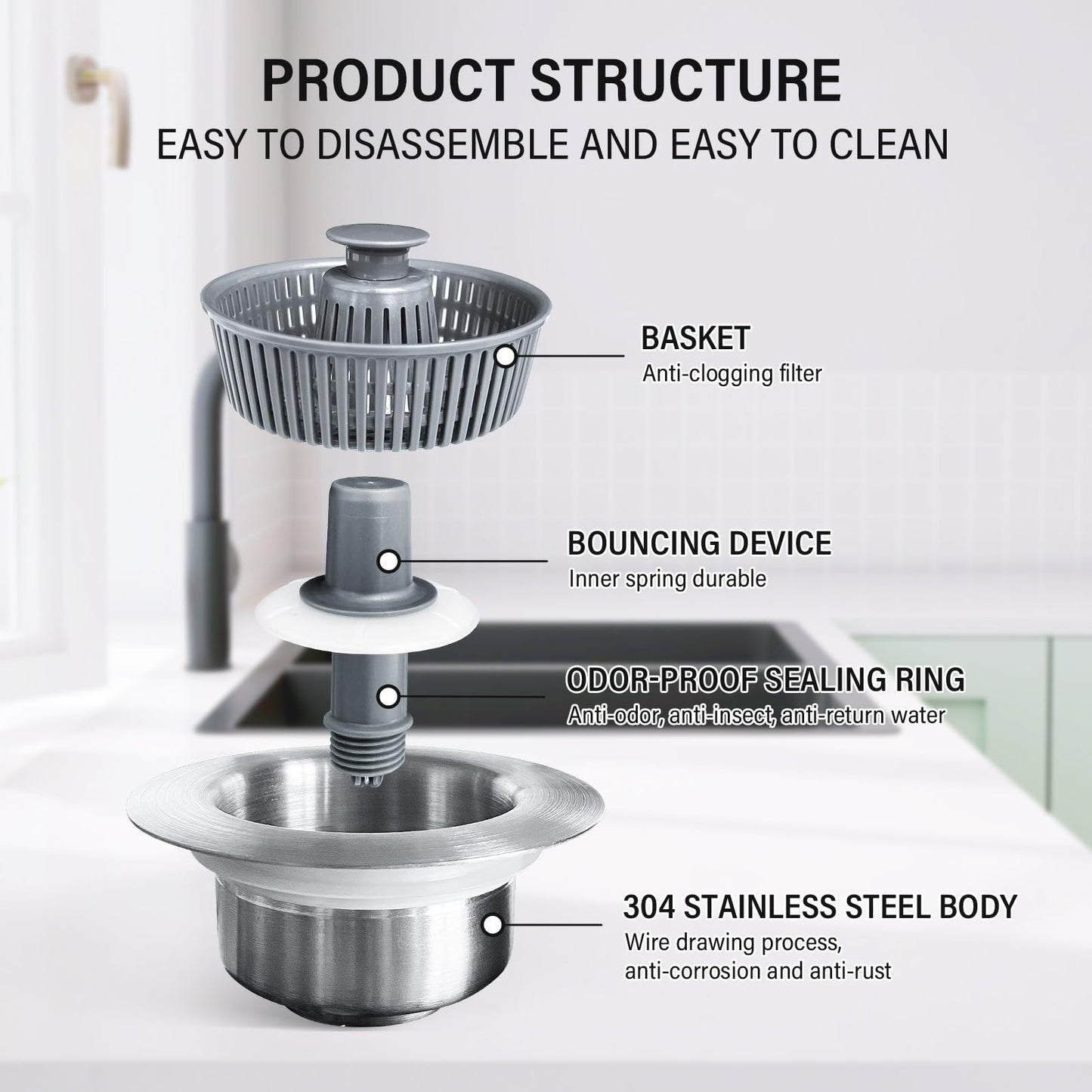 🏆Buy More Save More🔥Upgraded 3 in 1 Kitchen Sink Drain Straine
