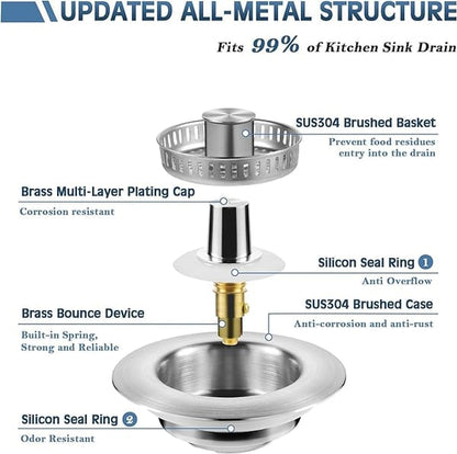 🏆Buy More Save More🔥Upgraded 3 in 1 Kitchen Sink Drain Straine